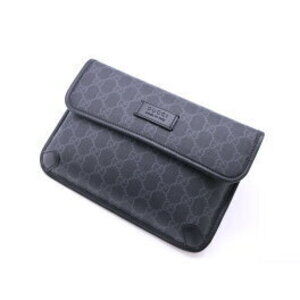 Gucci Blue Body Supreme Black Leather GG Bag Navy Gray Red
